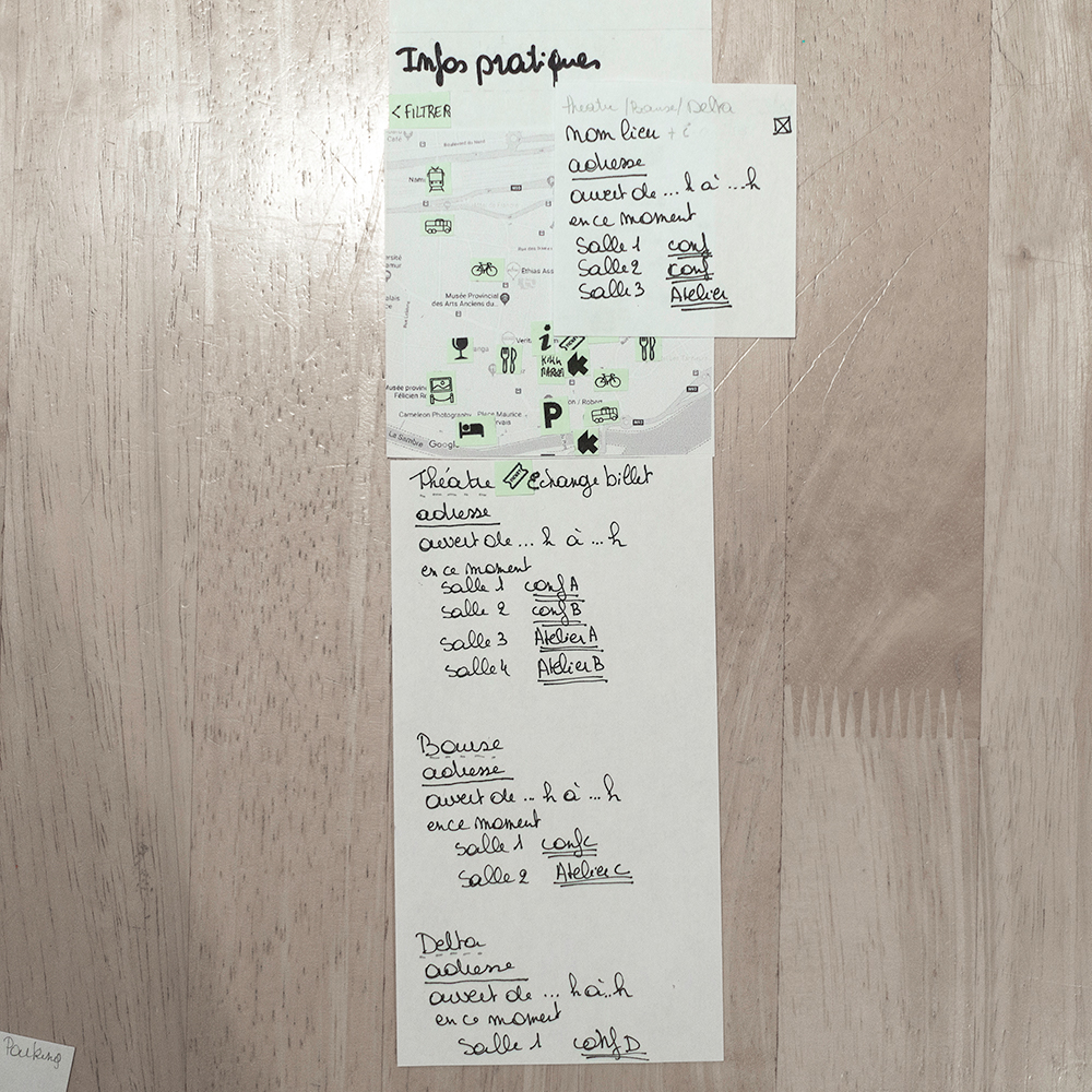 Prototype papier version mobile catégorie kikk festival