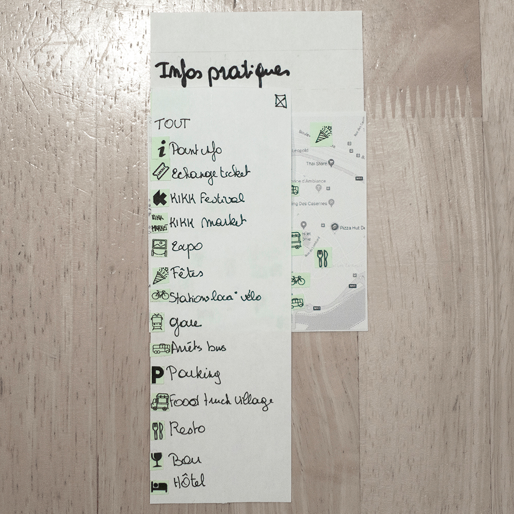 Prototype papier version mobile menu