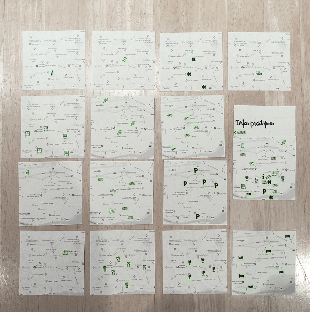 Prototype papier version mobile variantes carte