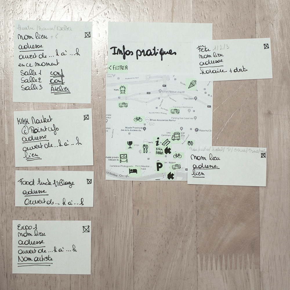 Prototype papier version mobile variantes fenêtre